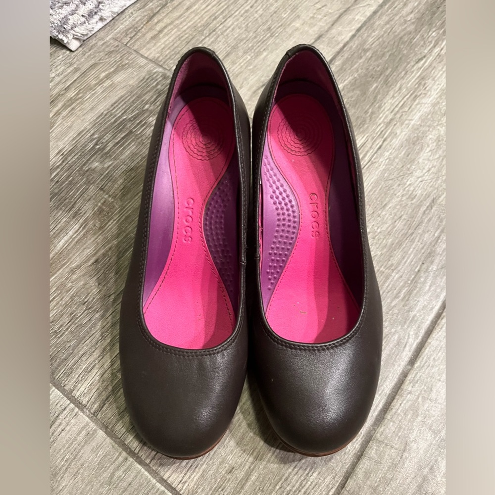 Crocs Women's Black Wedge Heels